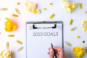 transform yourself, 2023 goals on a sheet