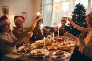 help with social anxiety, people enjoying Christmas dinner